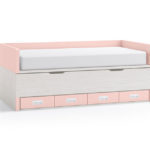 CAMA COMPACTA CON NIDO Y CUATRO CAJONES GUIAS