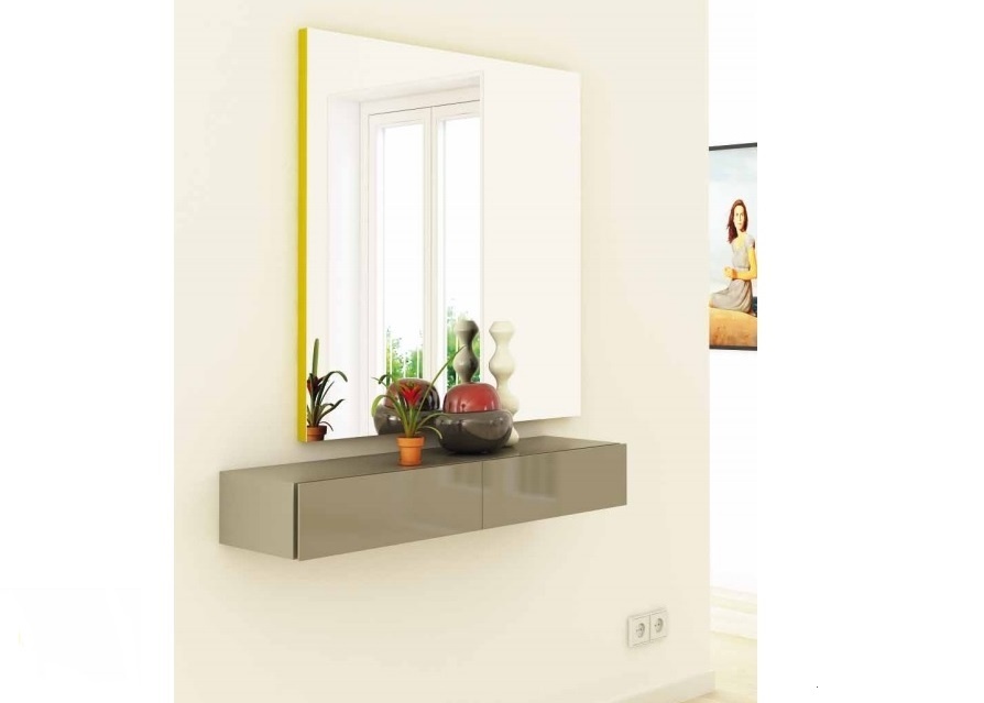 Mueble Recibidor moderno 2 cajones mas repisa Bélgica color Haya
