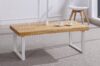 MESA CENTRO FIJA NATURAL ROBLE NORDISH Y PATAS METÁLICAS