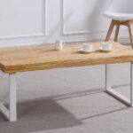 MESA CENTRO FIJA NATURAL ROBLE NORDISH Y PATAS METÁLICAS