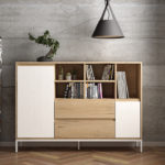 APARADOR COLECCIÓN KIRA 5 HUECOS. 150 CM ROBLE / BLANCO