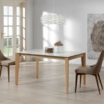 MESA COMEDOR EXTENSIBLE TAPA PORCELÁNICO GEO