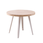 MESA COMEDOR REDONDA FIJA ROBLE NORDISH / BLANCO.