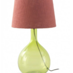 LÁMPARA DE SOBREMESA CRISTAL CON TULIPA DE ALGODÓN