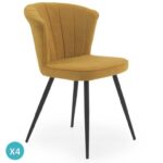 SILLA TAPIZADA CON PATA METÁLICA