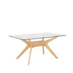 MESA COMEDOR FIJA CRISTAL/ROBLE DELLA