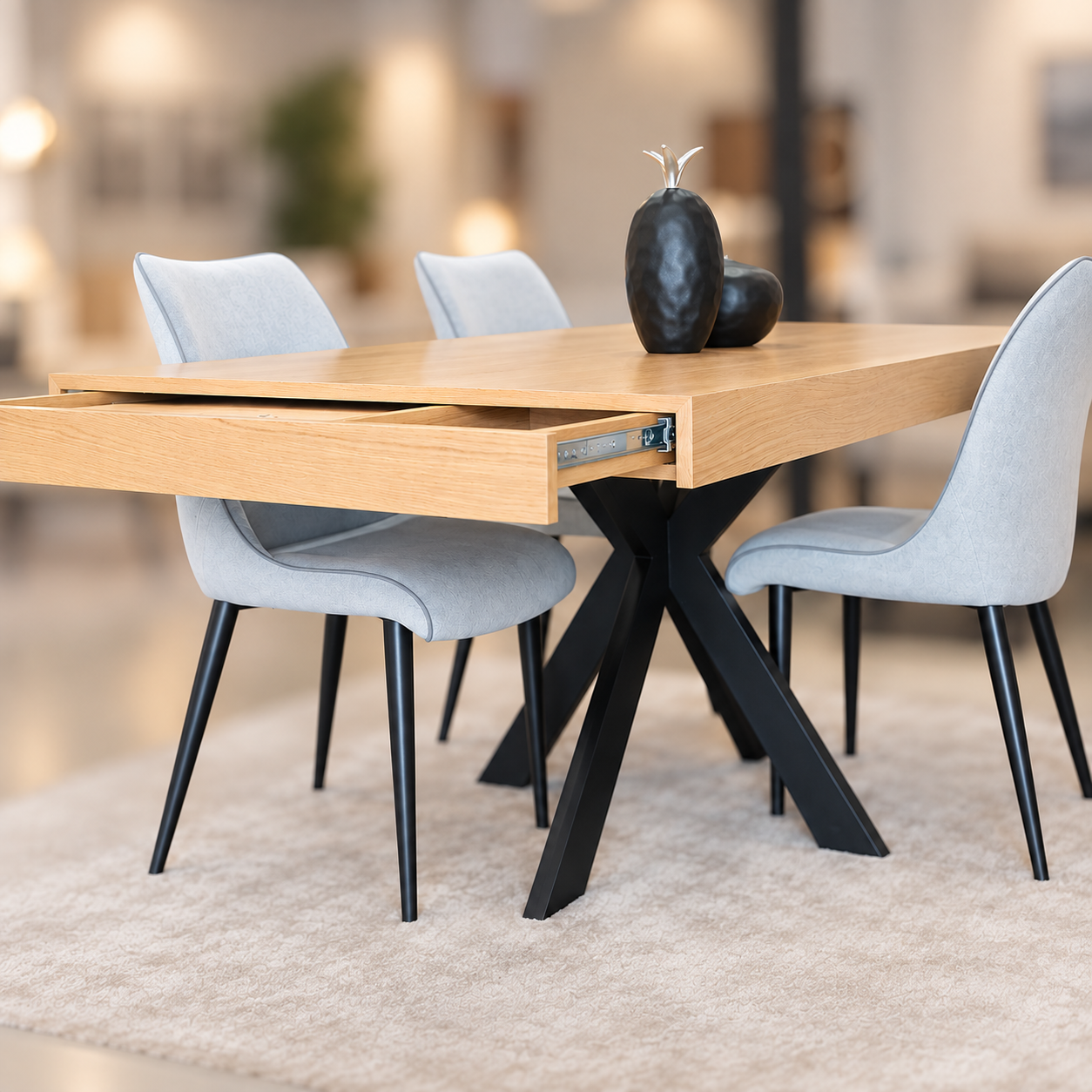 MESA EXTENSIBLE 180*90 CM DE ROBLE