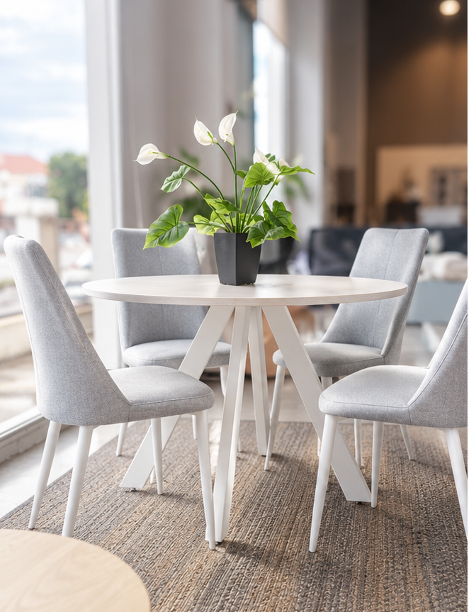 MESA FIJA REDONDA 120 cm BLANCA