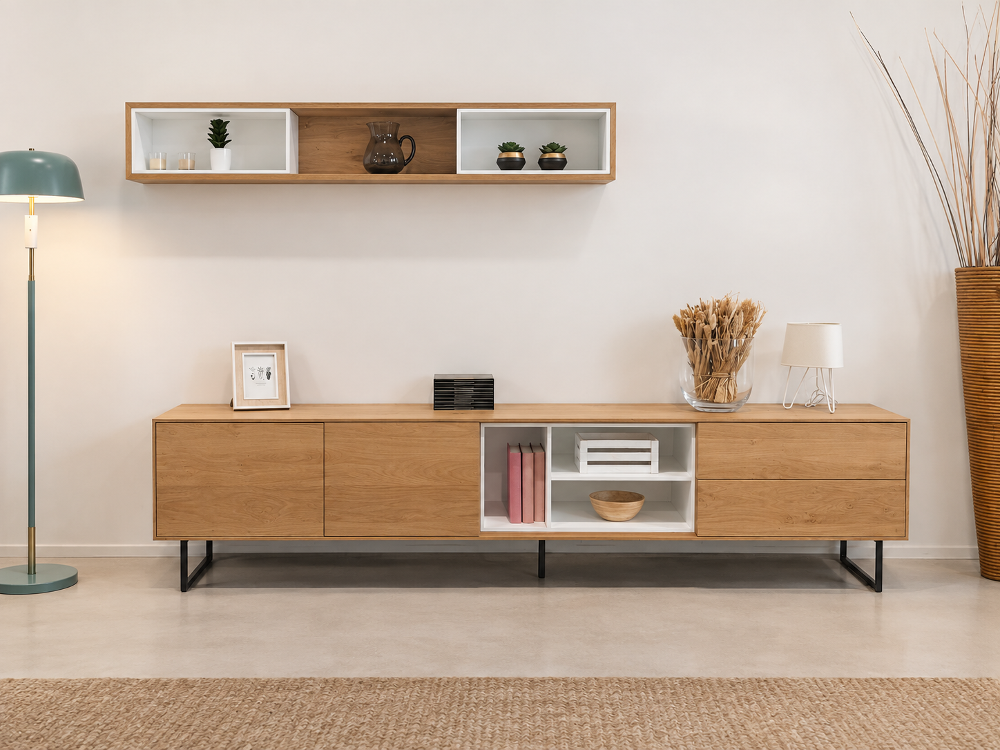 CONJUNTO MUEBLE TV 232 Y ESTANTERÍA 160 NORDIC